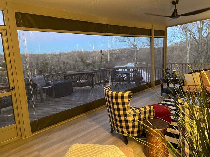 Clear Roll Up Patio Curtains
